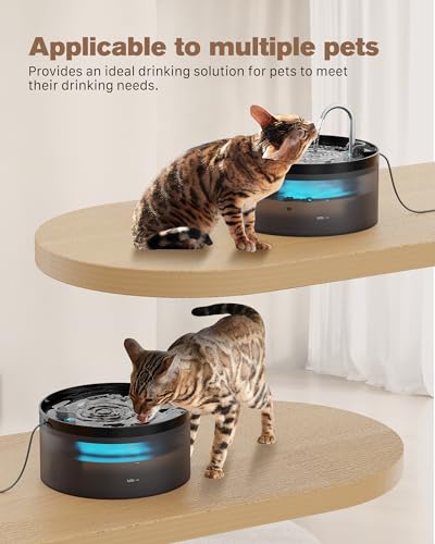 Cat Water Fountain: 108oz/3.2L Cat Fountain Super Silent Pet Water Fountain - Water Fountains for Cats Indoor - Faucet Cat Fountain - Quiet Water Pump - Suitable for Cats and Dogs - BEMOONY