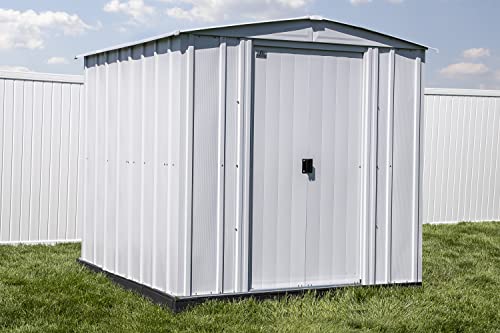 Arrow Sheds 6' x 7' Outdoor Steel Storage Shed, Light Grey