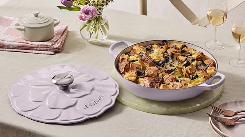 Le Creuset Signature Enameled Cast Iron Petal Braiser, 2.25qt., White w/Gold Knob