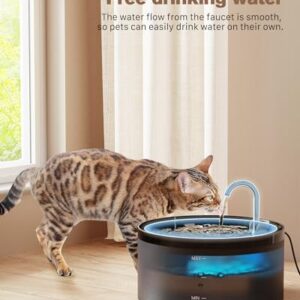 Cat Water Fountain: 108oz/3.2L Cat Fountain Super Silent Pet Water Fountain - Water Fountains for Cats Indoor - Faucet Cat Fountain - Quiet Water Pump - Suitable for Cats and Dogs - BEMOONY