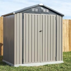 Arrow Sheds 6' x 4' Outdoor Steel Storage Shed, Tan