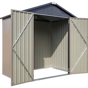 Arrow Sheds 6' x 4' Outdoor Steel Storage Shed, Tan