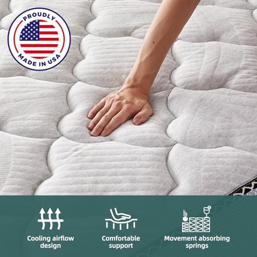 restologie Sigma 10 inch Hybrid Mattress/Made in America/Pocket Coils & Memory Foam for Cooling and Comfort/Reinforced Edge Support/Mattress in a Box/Firm Tight Top (Queen (U.S. Standard))