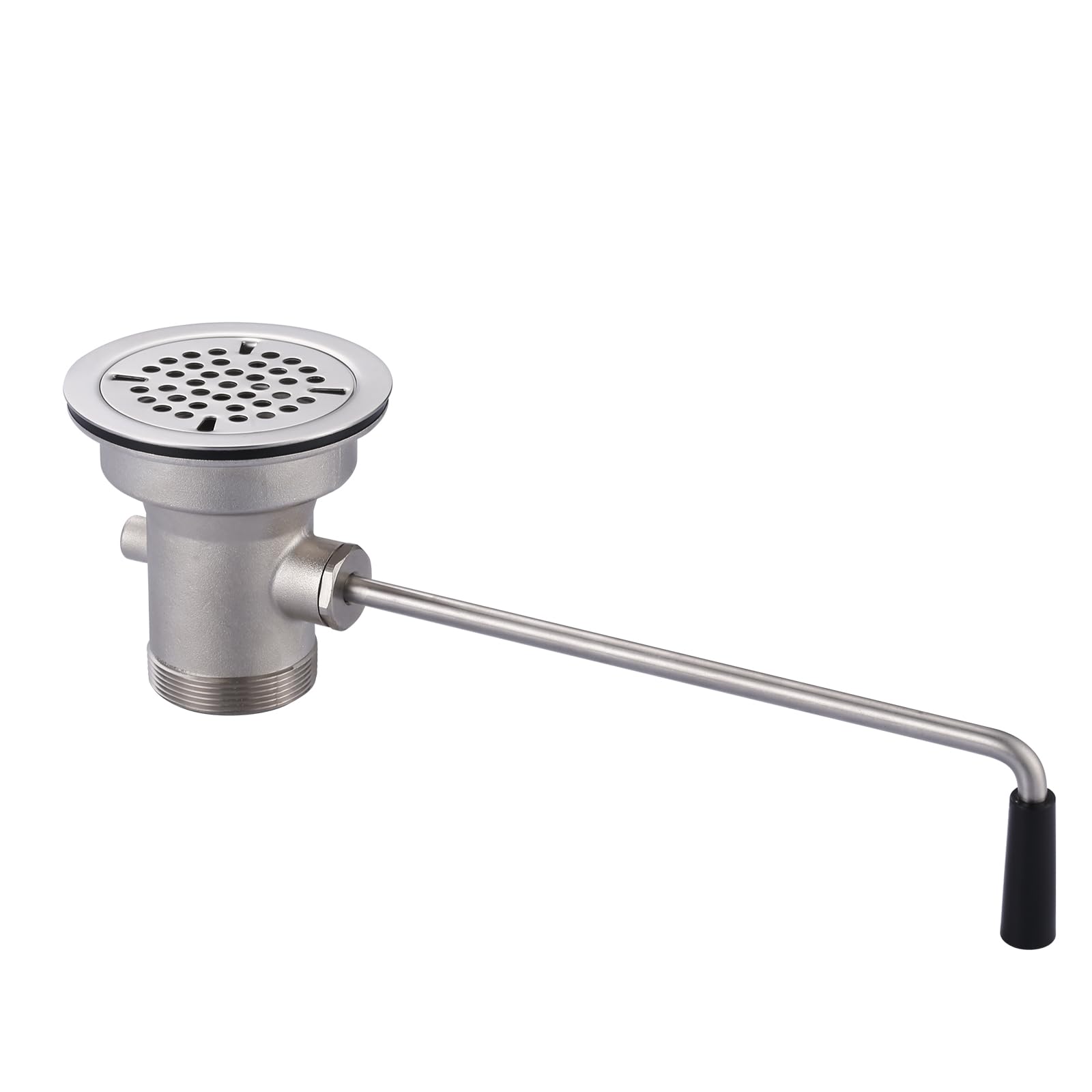 iVIGA Commercial Sink Drain: 3-1/2" Sink Opening Waste Drain Valve - Brass Commercial Kitchen Sink Drain With Twist Handle - Prevents Sink Clogged Overflow For Commercial Restaurant Multi-Basin Sink