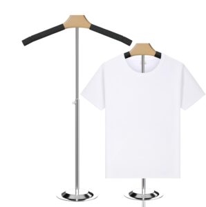 gonoce adjustable t shirt display for adult, flexible shoulder stand, portable hanging metal clothes display, hanger rack for shirt clothing coat retail, height 15.6-27.6 inch (1pcs black)