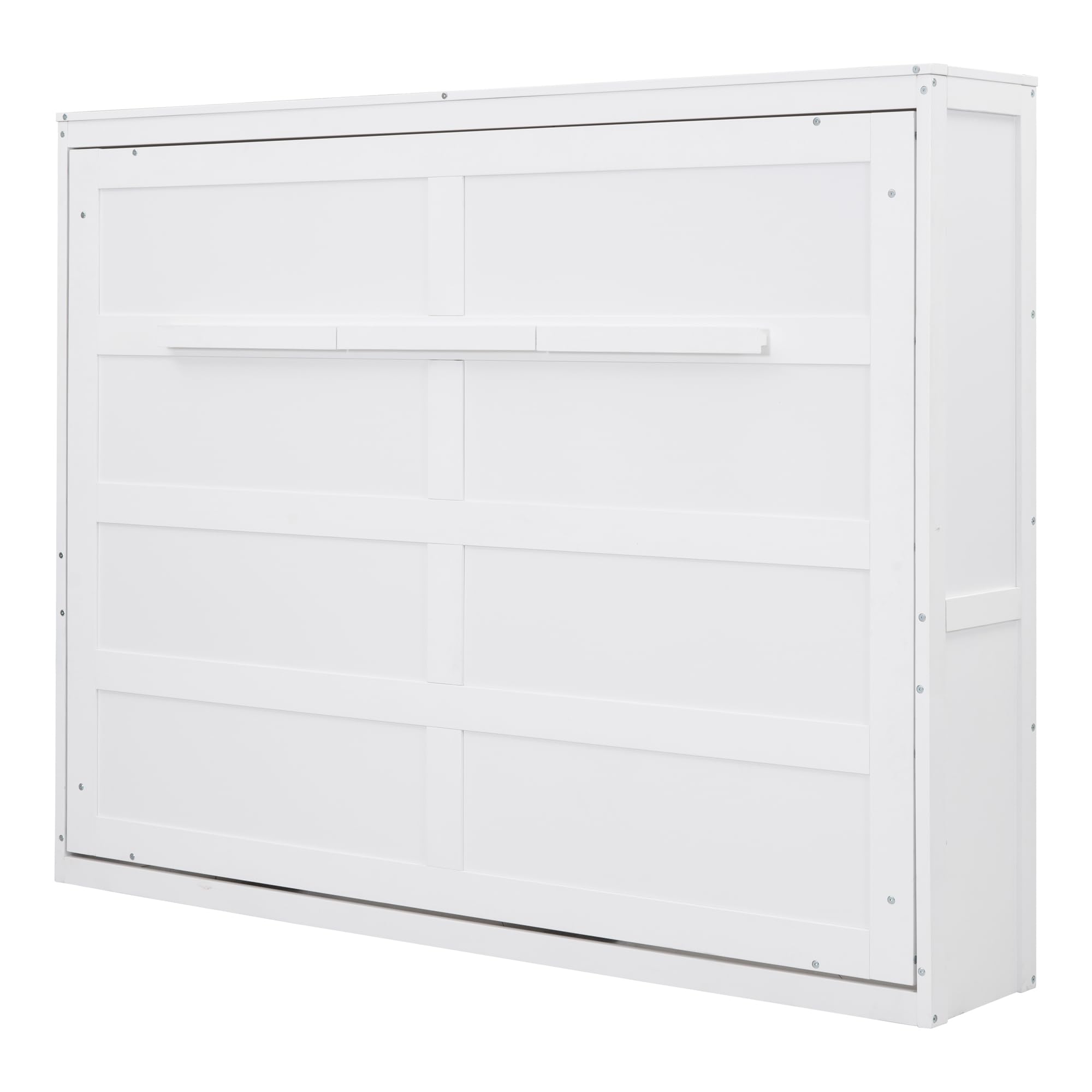 Merax Modern Farmhouse Solid Wood Murphy Bed Chest/Space Saving/Wood Slat Support/Queen,White