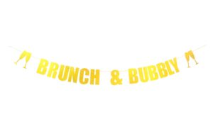 brunch & bubbly banner, bridal shower banner,bubbly bar sign, bachelorette party decor, brunch party decorations gold glitter