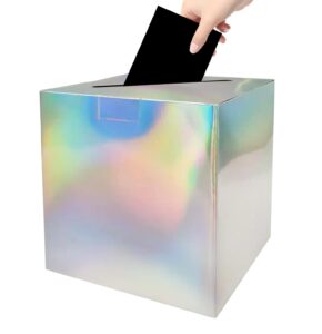 sietdeseo card box for party iridescent card box raffle box gift card box holder for birthday party wedding reception baby shower bridal shower money card box