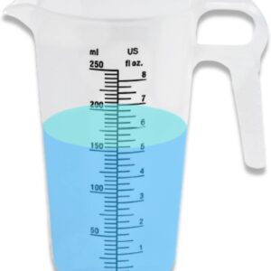 ACCUPOUR 4oz (110 mL) Graduated Cylinder, and 8oz (250 ml) Measuring Pitcher- Heat Resistant & Chemical Resistant, Great for Chemicals, Oil, Pool and Lawn, Home Brew - Ounce (oz) and Milliliter (mL)