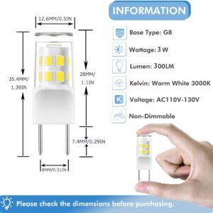 SSXBF G8 Led Bulb, 20-25W Halogen Equivalent 3W T4 Bulb, Daylight White 6000K, 120V Puck Light Bulbs for Under Cabinet Light, Under Counter Kitchen Lighting,5-Pack…