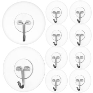 HOMSFOU Adhesive Hooks 12pcs Heavy Duty Sticky Hooks for Hanging Wall Hangers Without Nails 180 Degree Rotating Seamless Stick on Wall Hooks Bathroom Kitchen Office Outdoors