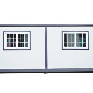 Jaxenor 19x20ft Portable Prefabricated Tiny Home, Mobile Expandable Plastic Prefab House for Hotel, Booth, Office, Guard House, Shop, Villa, Warehouse, Workshop