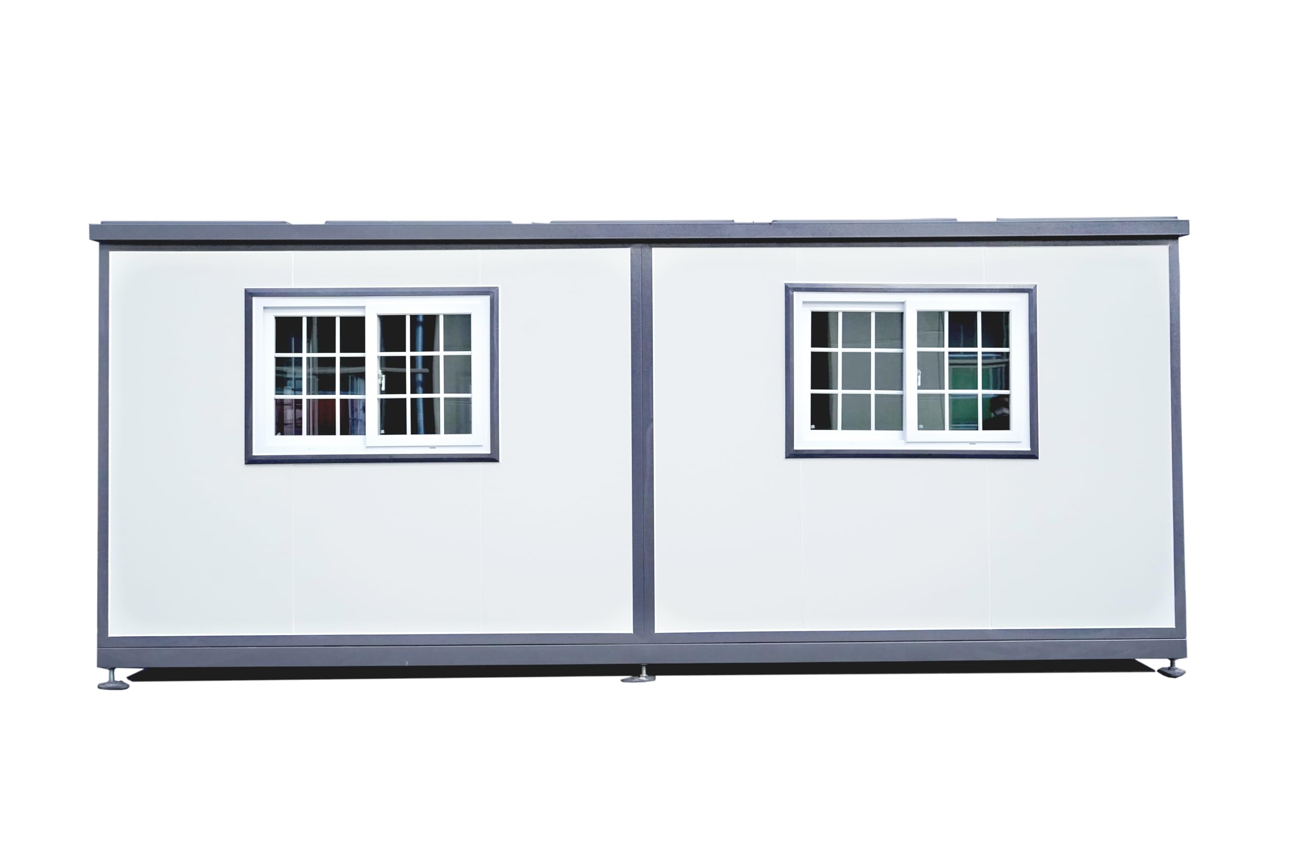 Jaxenor 19x20ft Portable Prefabricated Tiny Home, Mobile Expandable Plastic Prefab House for Hotel, Booth, Office, Guard House, Shop, Villa, Warehouse, Workshop