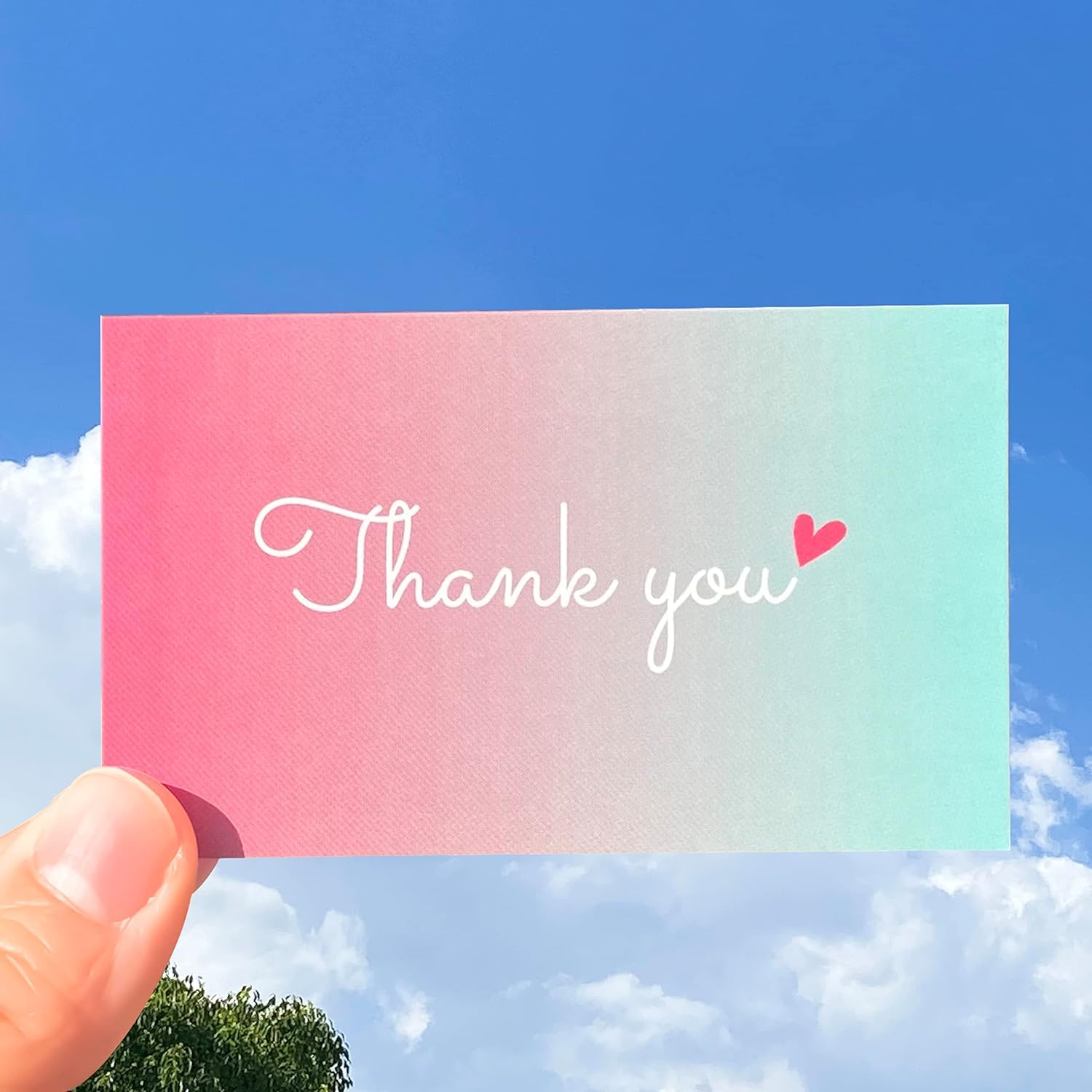 RXBC2011 500 Little Thank You Cards Gold Heart Design Bulk Thank you Notes for All Occasions 3.5 x 2 Inch Multicolor