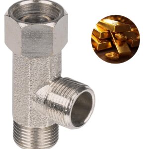 Hibbent Bidet T Adapter, Metal T Valve for Bidet(3/8” x 3/8” x 3/8”), 3 Way Tee Connector Bidet Attachment for Toilet