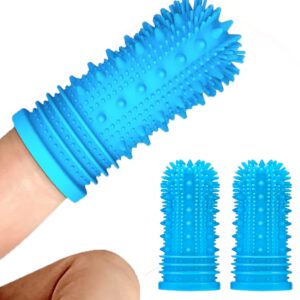 Pet Republique 360 Degree Finger Toothbrush for Dogs and Cats – Full Surround Silicone Bristles (3-Count & 1-Storage Case)