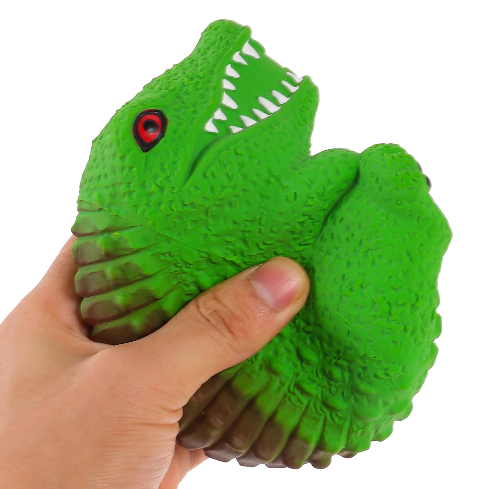 POPETPOP Squeaky Dog Toys Rubber Crocodile Shape Dog Dental Chew Toys Indestructible Dog Toys for Aggressive Chewers Dogs Puppy