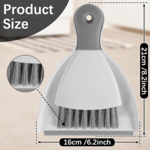 Grey Mini Dustpan and Brush Cleaner Set Miniature Broom and Dust Pans Small Portable Hand Multifunctional Cleaning Combo Tool for Table, Desk,Key Board,Cat,Dog and Other Pets Nest Household Dustpans