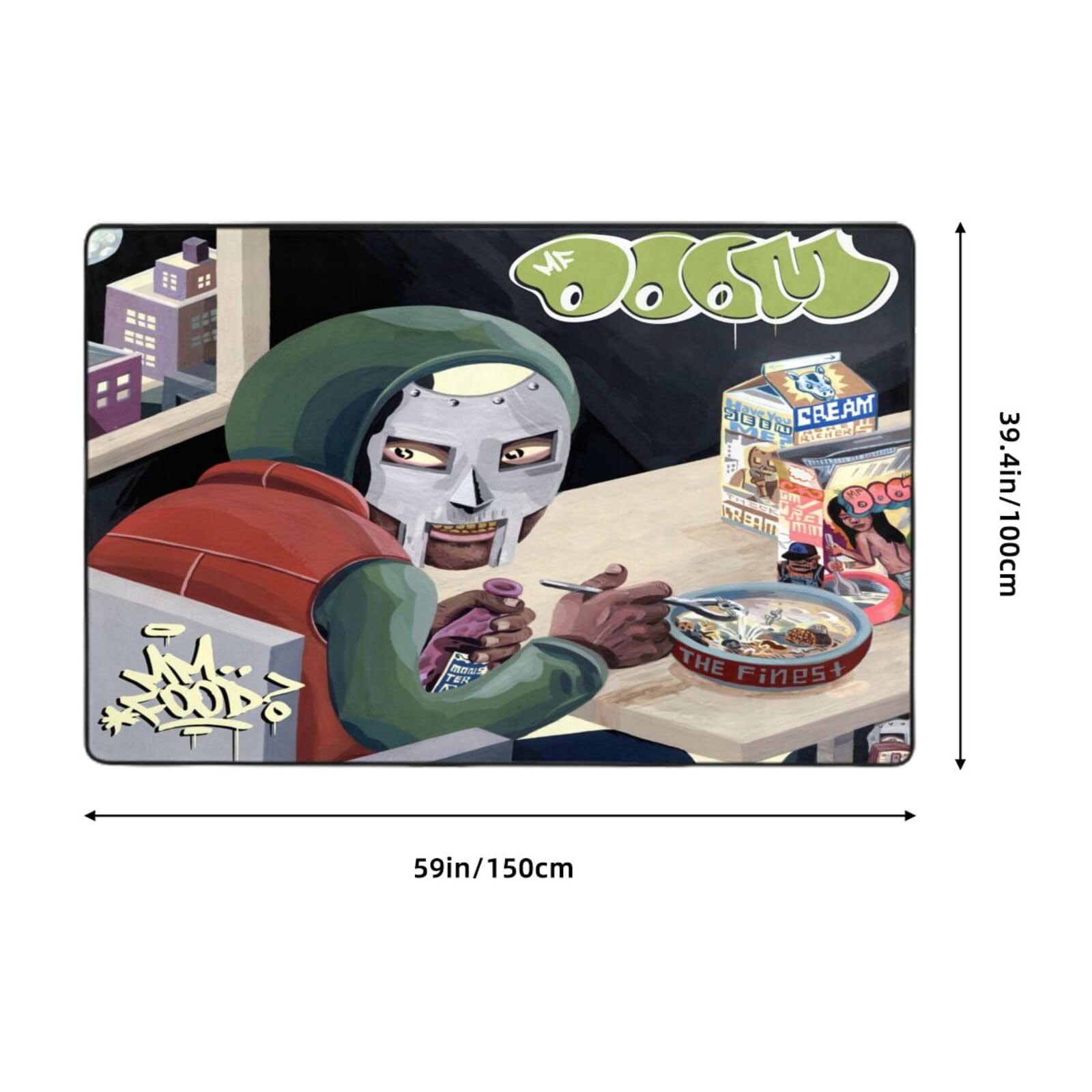 QANCOSI MF Rapper Doom Area Rugs Anti-Slip Ultra Soft Floor Mat Big Rug for Bedroom Living Room Kitchen Home Decor Outdoor/Indoor 60x39 inches