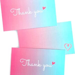 RXBC2011 500 Little Thank You Cards Gold Heart Design Bulk Thank you Notes for All Occasions 3.5 x 2 Inch Multicolor