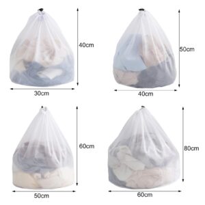 Washing Net Bag Laundry Bag Mesh Strong Load Bearing with Drawstring Anti-Deform Tough Washing Net Bag Household Supplies Washing Net Bag Laundry Pouch