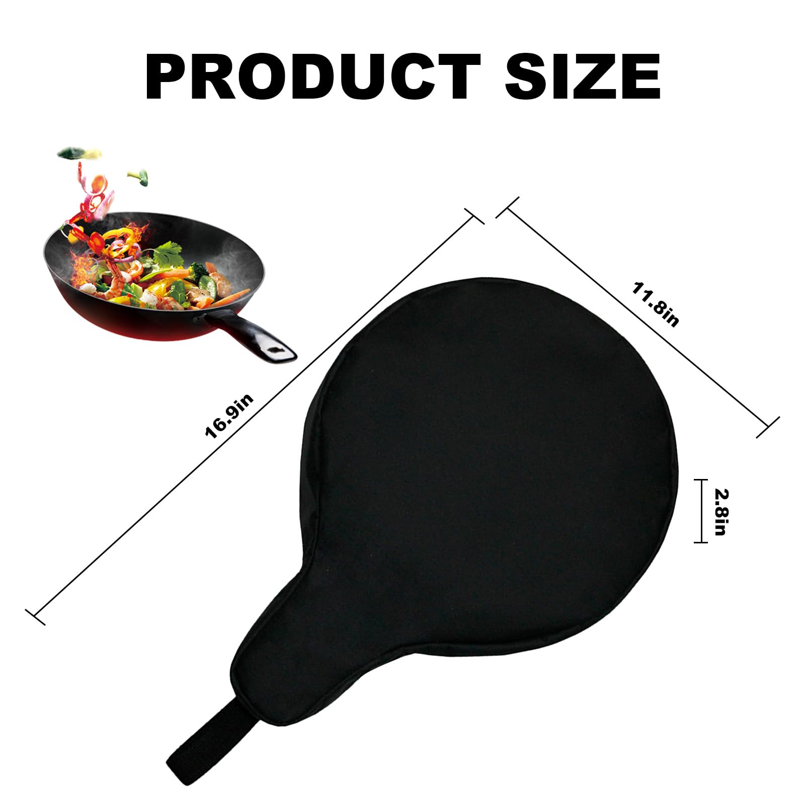 EATAKWARD Cast Iron Camping Skillet Bag for 8'' 10'' 12'' Skillets, Skillet Pan Storage Bag Water Resistant Frying Pan Bag with Hanging Loop, Lightweight Skillet Bag for Camping Outdoors,1pcs