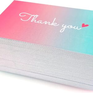 RXBC2011 500 Little Thank You Cards Gold Heart Design Bulk Thank you Notes for All Occasions 3.5 x 2 Inch Multicolor