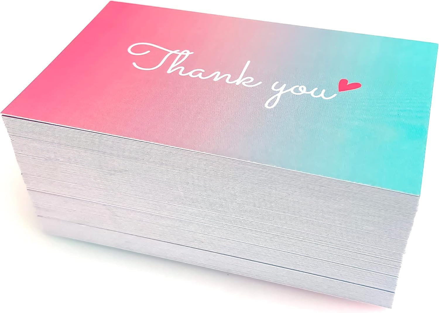 RXBC2011 500 Little Thank You Cards Gold Heart Design Bulk Thank you Notes for All Occasions 3.5 x 2 Inch Multicolor