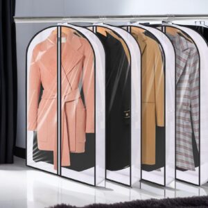 JOHOUSE Garment Bags for Hanging Clothes, 40inch Clear Dress Suit Coats Jackets Shirts Hanging Clothes Storage for Closet Storage and Travel，6PCS