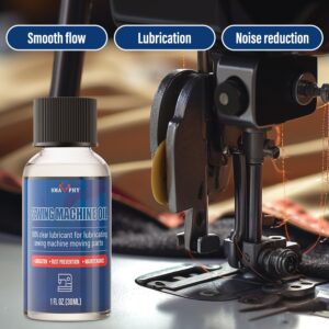 SMAPHY Sewing Machine Oil with Needle tip and Dual-Ended Brush, Clear Machine Oil for Lubrication of All Sewing Machine Moving Parts