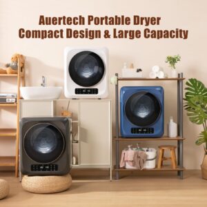 Auertech Portable Dryer with LCD Control Panel, 1.5 cu.ft Mini Clothes Dryer Machine with Stainless Steel Tub, 5 Modes, 850W 10 lbs Front Load Small Electric Dryer for Apartment, Laundry, RVs (White)