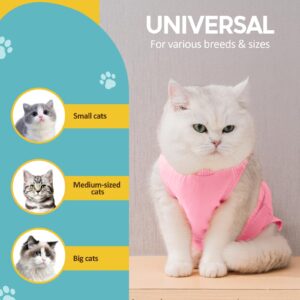 Avont Cat Recovery Suit - Kitten Onesie for Cats After Surgery, Cone of Shame Alternative Surgical Spay Suit for Female Cat, Post-Surgery or Skin Diseases Protection -Pink(M)