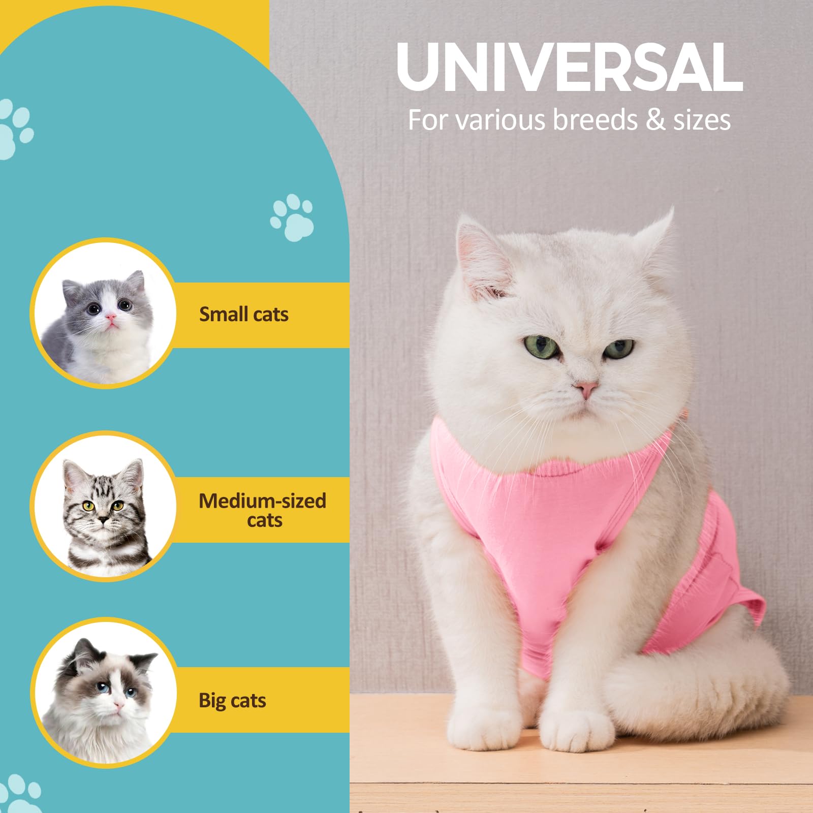 Avont Cat Recovery Suit - Kitten Onesie for Cats After Surgery, Cone of Shame Alternative Surgical Spay Suit for Female Cat, Post-Surgery or Skin Diseases Protection -Pink(M)