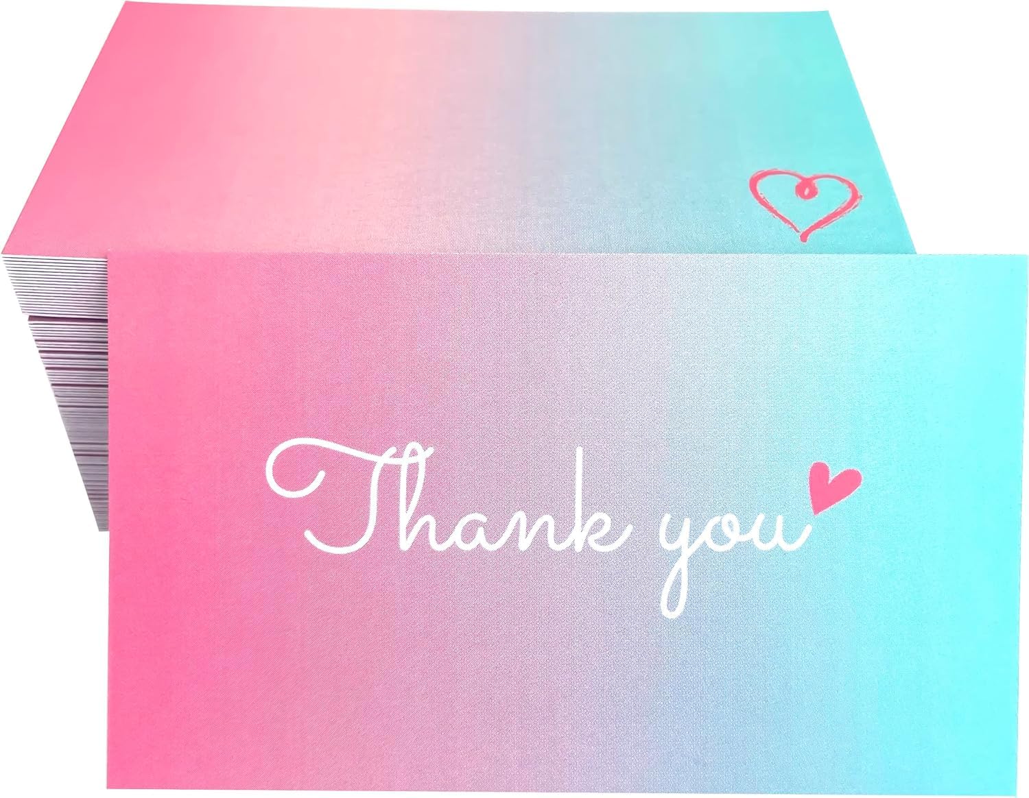 RXBC2011 500 Little Thank You Cards Gold Heart Design Bulk Thank you Notes for All Occasions 3.5 x 2 Inch Multicolor