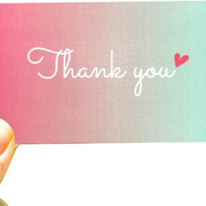 RXBC2011 500 Little Thank You Cards Gold Heart Design Bulk Thank you Notes for All Occasions 3.5 x 2 Inch Multicolor