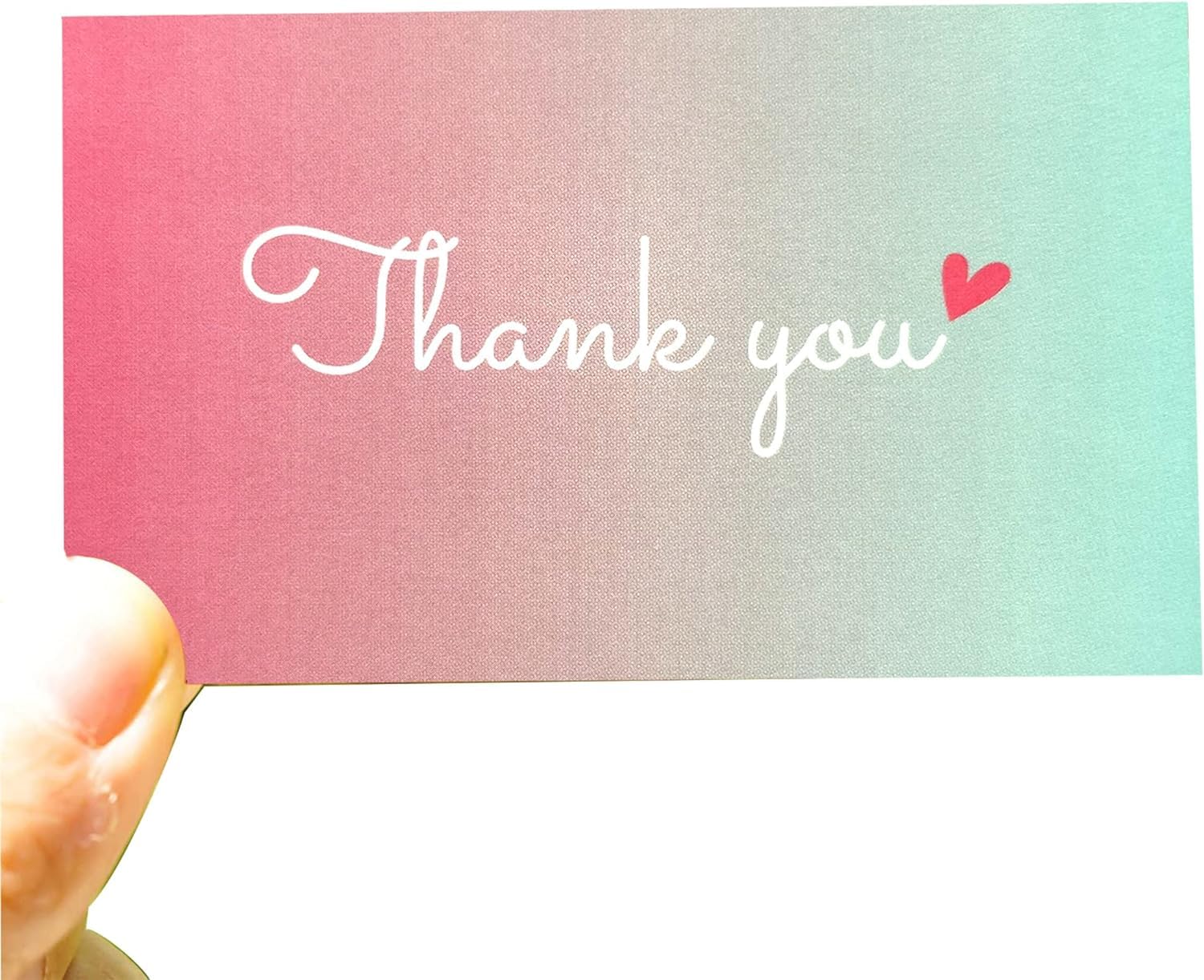 RXBC2011 500 Little Thank You Cards Gold Heart Design Bulk Thank you Notes for All Occasions 3.5 x 2 Inch Multicolor