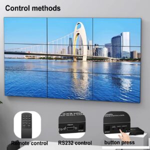 Video Wall Controller 3x3 HDMI Video Image Processor, Support 3840x2160/30HZ HDMI Input & DVI Input, 9-Screen Splicing TV Wall Controller, Support 180 Degree Rotation 3x3 3x2 2x2 3x1 1x4 2x3 4x2 2x4