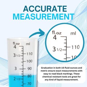 ACCUPOUR 4oz (110 mL) Graduated Cylinder, and 8oz (250 ml) Measuring Pitcher- Heat Resistant & Chemical Resistant, Great for Chemicals, Oil, Pool and Lawn, Home Brew - Ounce (oz) and Milliliter (mL)