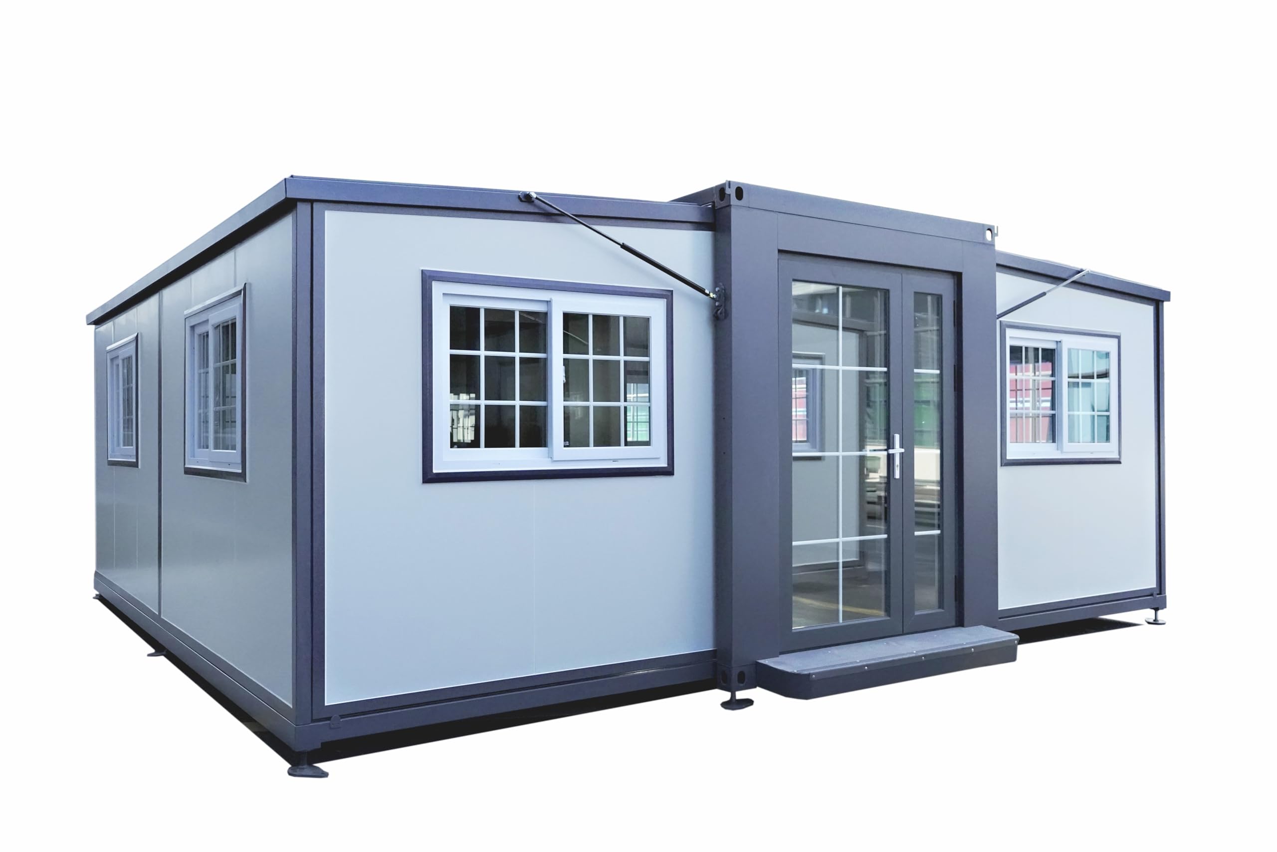 Jaxenor 19x20ft Portable Prefabricated Tiny Home, Mobile Expandable Plastic Prefab House for Hotel, Booth, Office, Guard House, Shop, Villa, Warehouse, Workshop