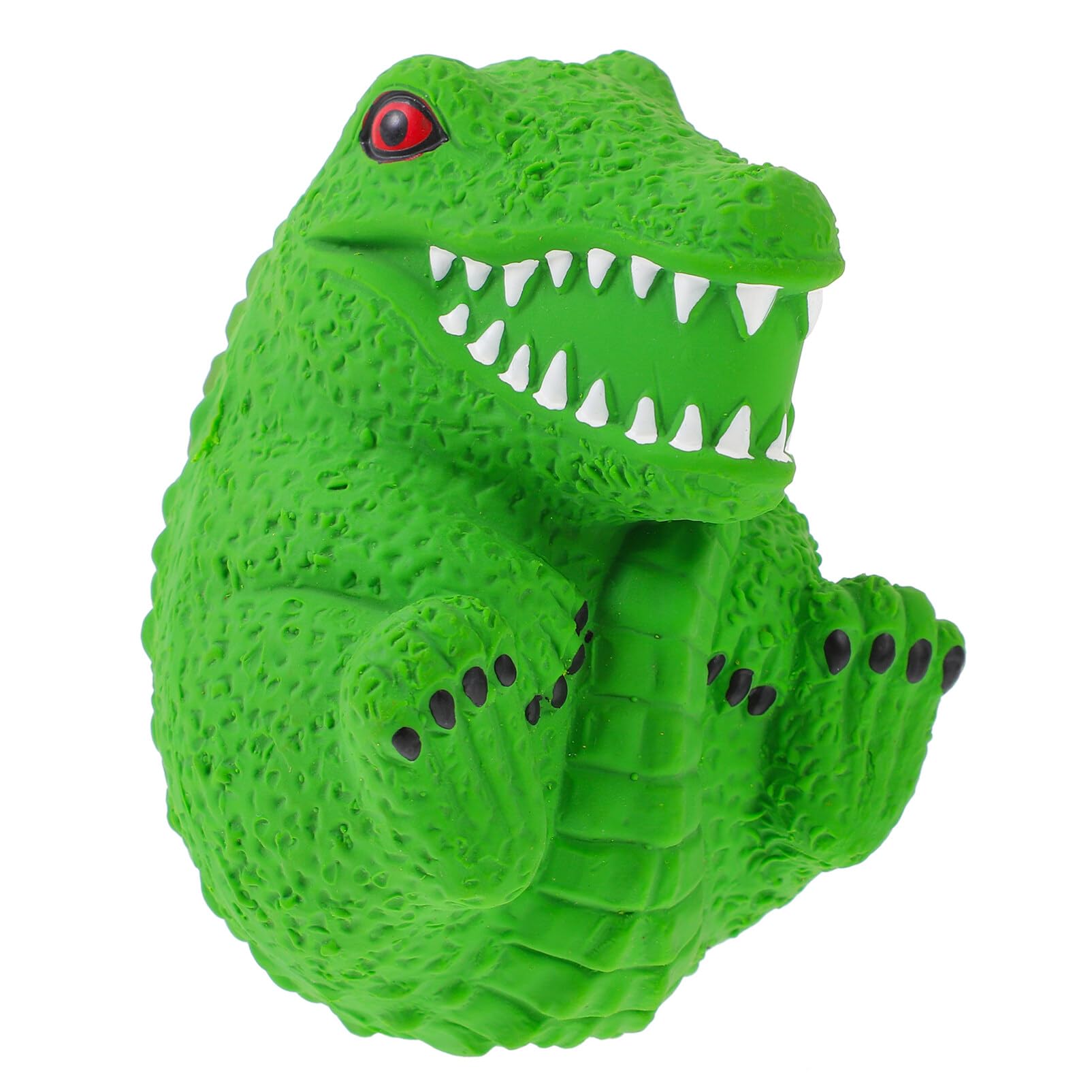 POPETPOP Squeaky Dog Toys Rubber Crocodile Shape Dog Dental Chew Toys Indestructible Dog Toys for Aggressive Chewers Dogs Puppy