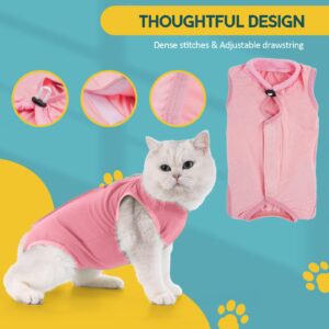 Avont Cat Recovery Suit - Kitten Onesie for Cats After Surgery, Cone of Shame Alternative Surgical Spay Suit for Female Cat, Post-Surgery or Skin Diseases Protection -Pink(M)