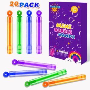 bubbles party favors supplies for kids, 20 pack mini pocket bubble wand toys for toddlers, christmas goodie bag stocking stuffer fillers, small pinata birthday classroom wedding camping gifts treats