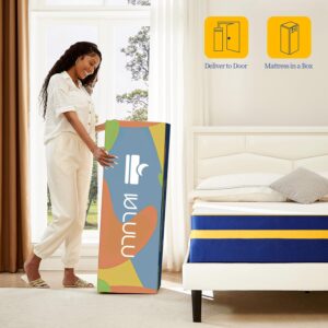 IULULU King Size Mattress, 14 Inch Memory Foam Mattress Bed in A Box - 365-Night Trial, Pressure-Relieving and Supportive, Non-Fiberglass Mattressess, Medium Firm, 80" L x 76" W