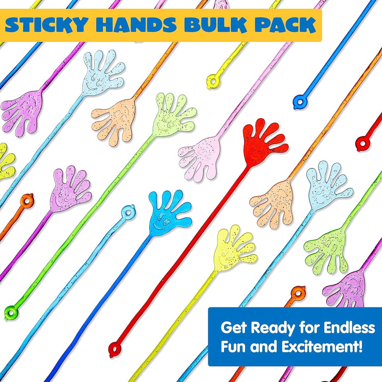 JOYIN 48Pcs Sticky Hands Party Favors, Party Table Favors Set for Kids, Holiday Traditions, Xmas Gift, Bendy Tube, Bendy Tubes, Extreme Stretch Fidget, Fun Fidget Toys for Kids