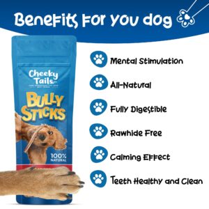 Premium Bully Sticks for Dogs, 6" Dog Bully Sticks for Small Dogs & Puppies (3 Pieces) - Rawhide Free Chews, High Collagen, 100% Beef Bully Sticks Made in USA - Bully Stick Puppy Treats & Bully Bones