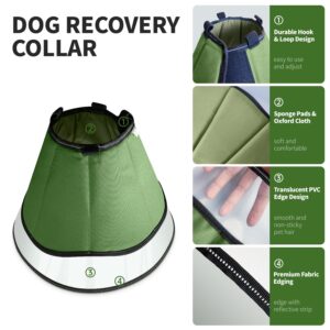 Soft Dog Cone Collar for Large Medium Dogs, Dog Cones for Dogs After Surgery, Adjustable Dog Recovery Collar, Lightweight E-Collars for Dogs, Elizabethan Collar (XL)