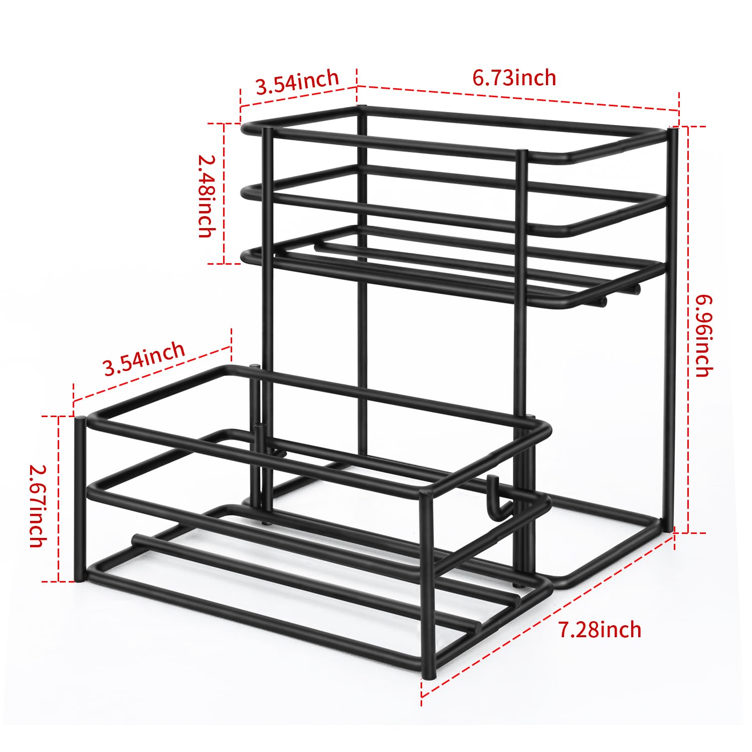 MCSAPIL Coffee Syrup Rack (4 Bottle Capacity)，Coffee Syrup Organizer for Coffee Bar,Kitchen.Small Wine Rack for Bar,Family,Storage for Syrup, Wine, Dressing