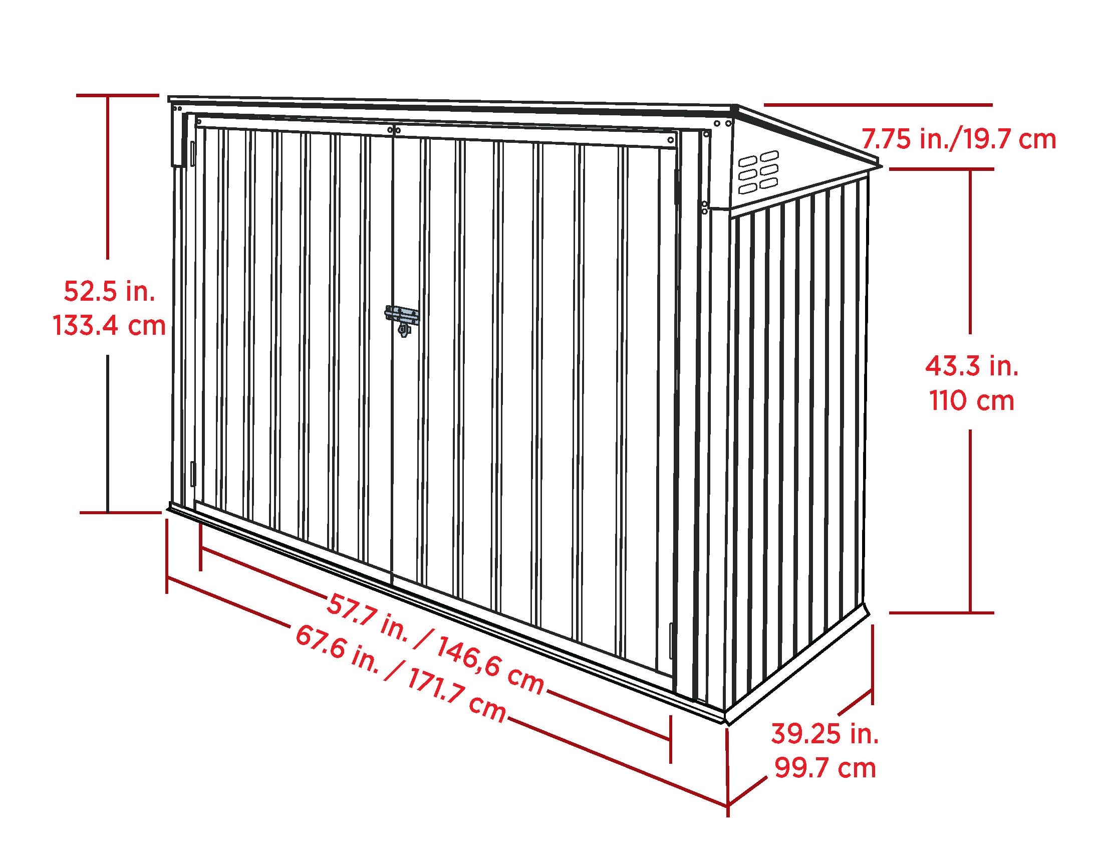 Arrow Sheds 6' x 3' Outdoor Steel Storage Shed, Grey