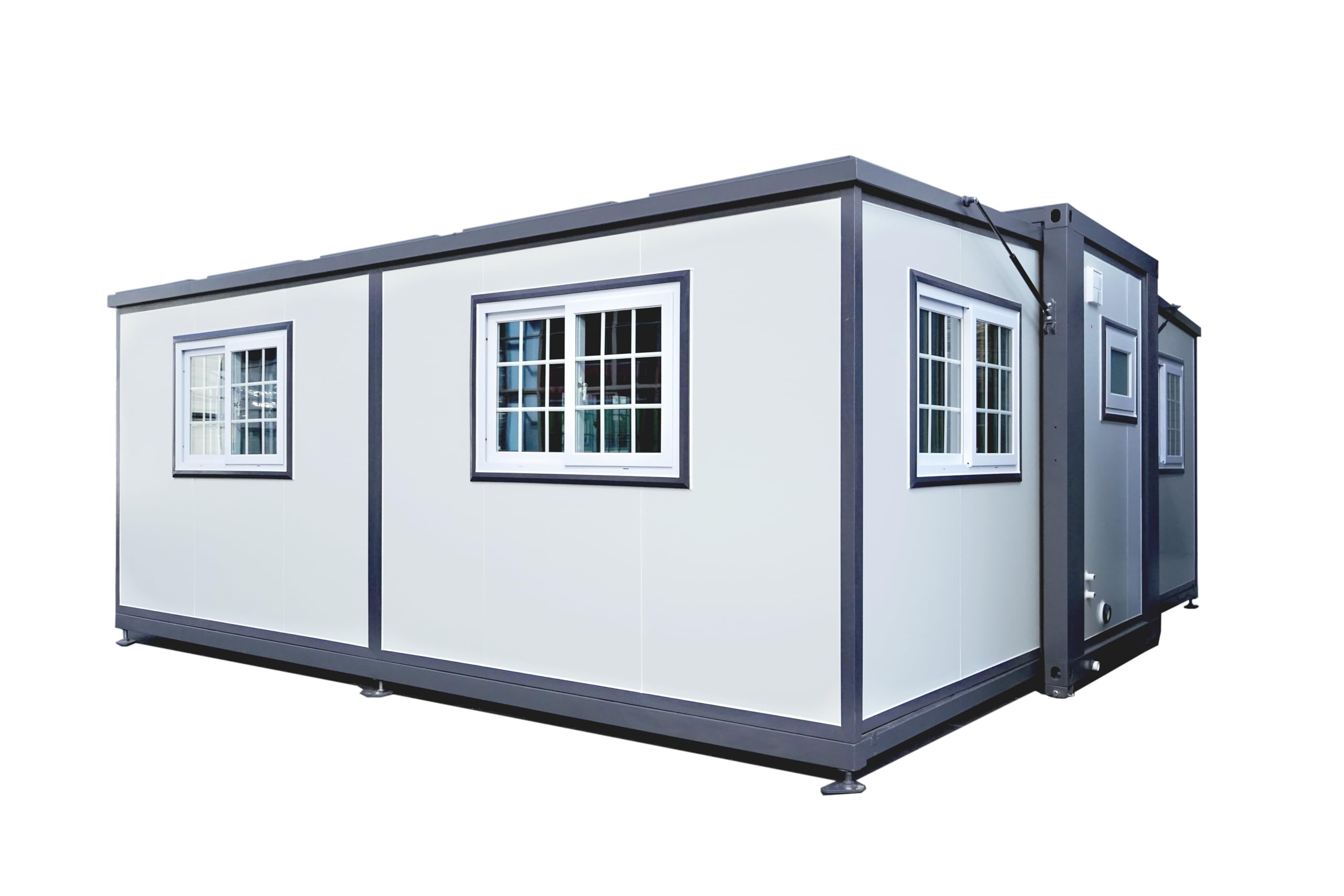 Jaxenor 19x20ft Portable Prefabricated Tiny Home, Mobile Expandable Plastic Prefab House for Hotel, Booth, Office, Guard House, Shop, Villa, Warehouse, Workshop