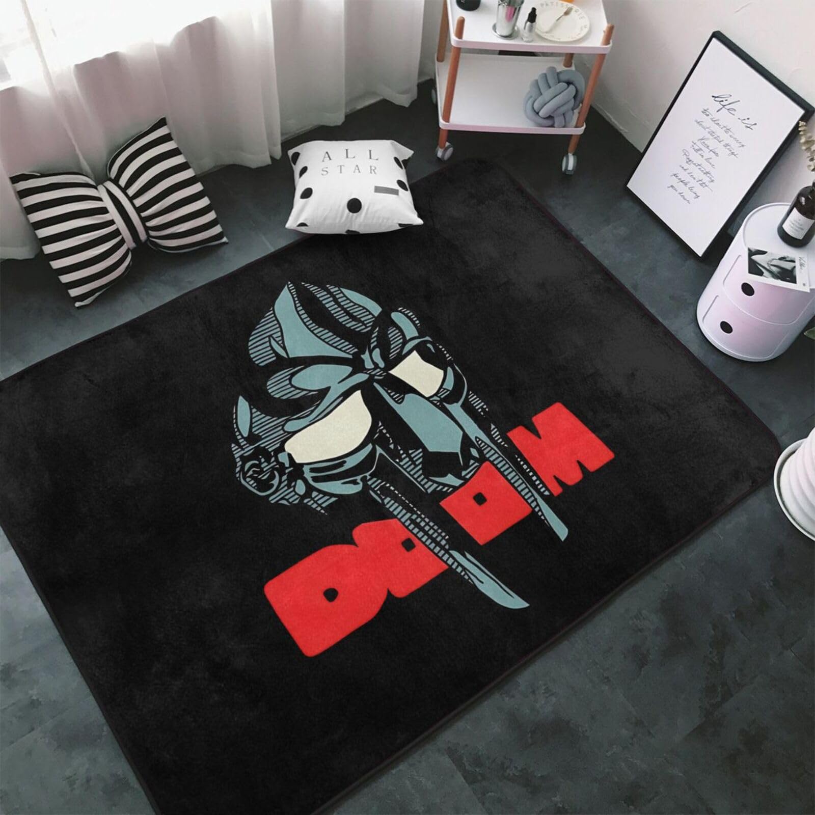 QANCOSI MF Rapper Doom Area Rugs Anti-Slip Ultra Soft Floor Mat Big Rug for Bedroom Living Room Kitchen Home Decor Outdoor/Indoor 60x39 inches